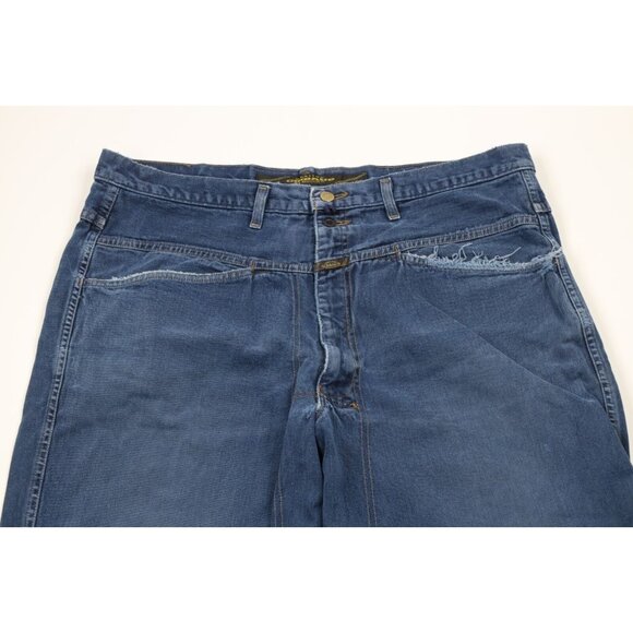 Vtg 90s Marithe Francois Girbaud Mens 40x32 Thrashed Baggy Fit Denim Jeans USA - Picture 2 of 16
